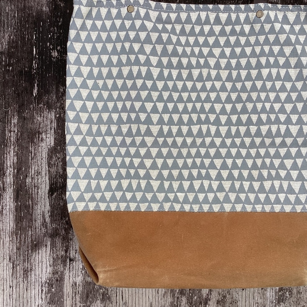 NEW bookhou tote BAG canvas + linen LEATHER strap - Picture 4 of 5